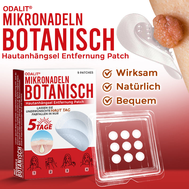 ✅ ODALIT® Mikronadel-Botanisches Hautanhängsel-Entfernungspflaster 🇩🇪 Hergestellt in Deutschland